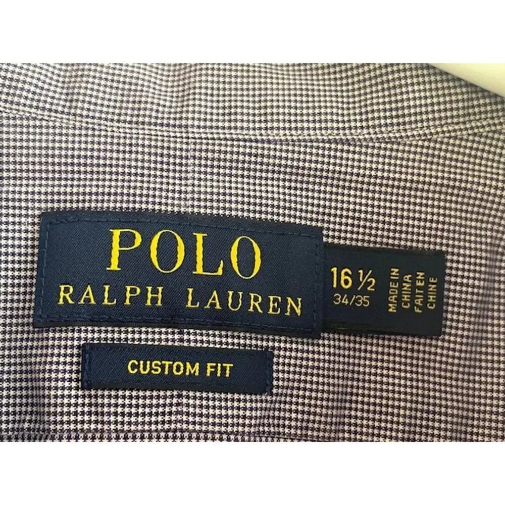 POLO Ralph Lauren Long‎ Sleeve Shirt Size 16 1/2 -34/35 Blue Checked